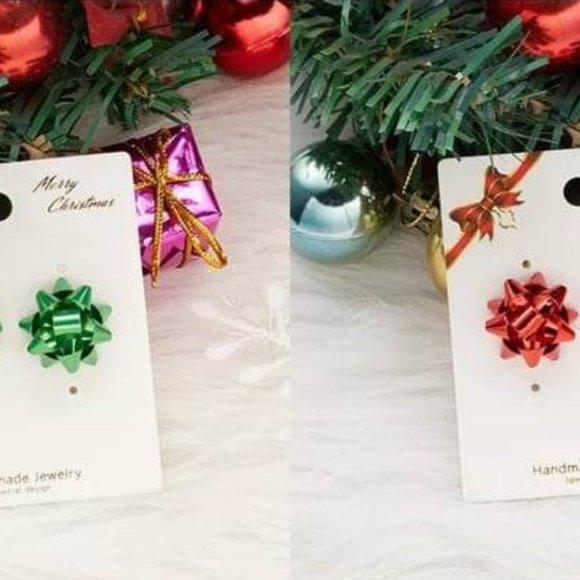 Christmas Ribbon Earrings - Picture 5 of 5